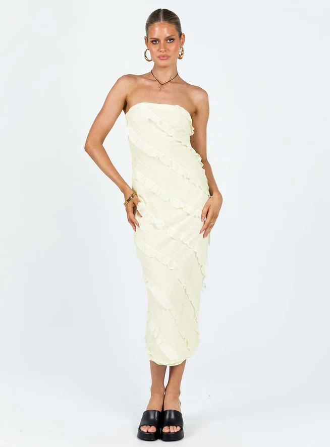 Baylie Maxi Dress Yellow | Princess Polly US