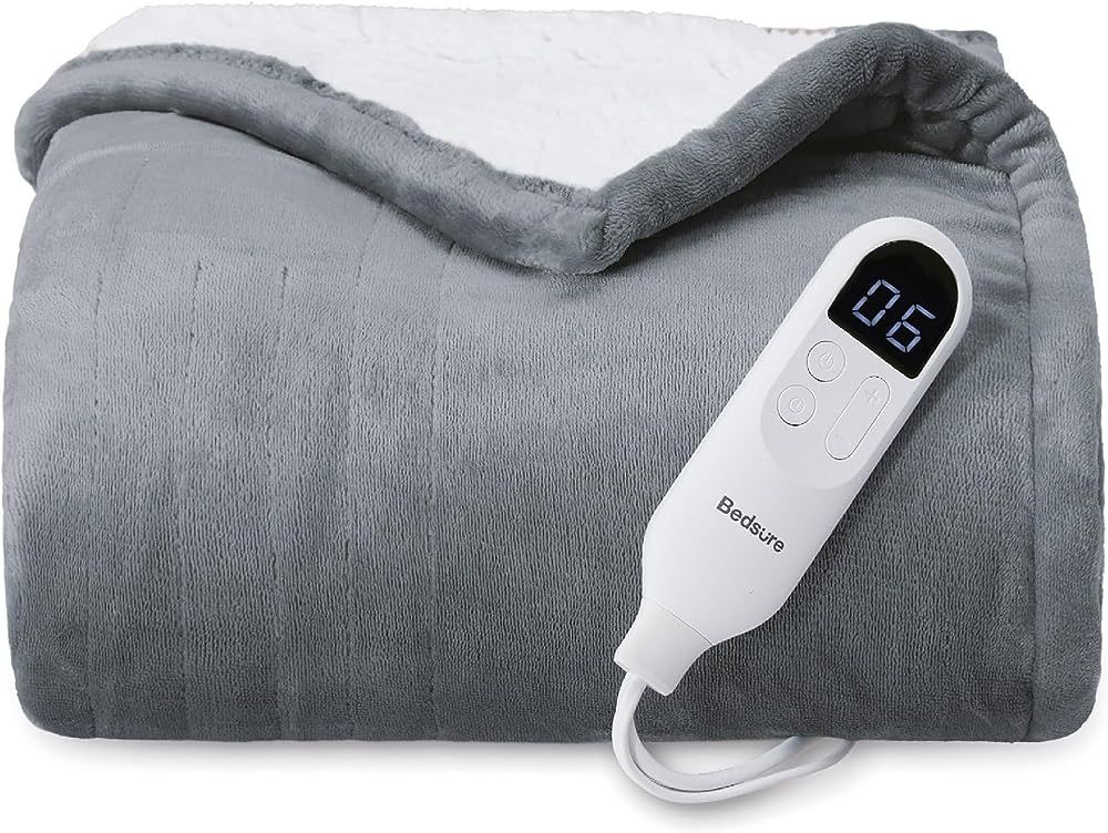 Bedsure Heated Blanket Electric Blanket - Soft Flannel Electric Throw, Heating Blanket with 4 Tim... | Amazon (US)