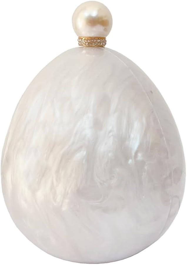 Women Trendy Acrylic Evening Clutch Glitter Marble Purse Banquet Party Prom Handbag with Pearl Ch... | Amazon (US)