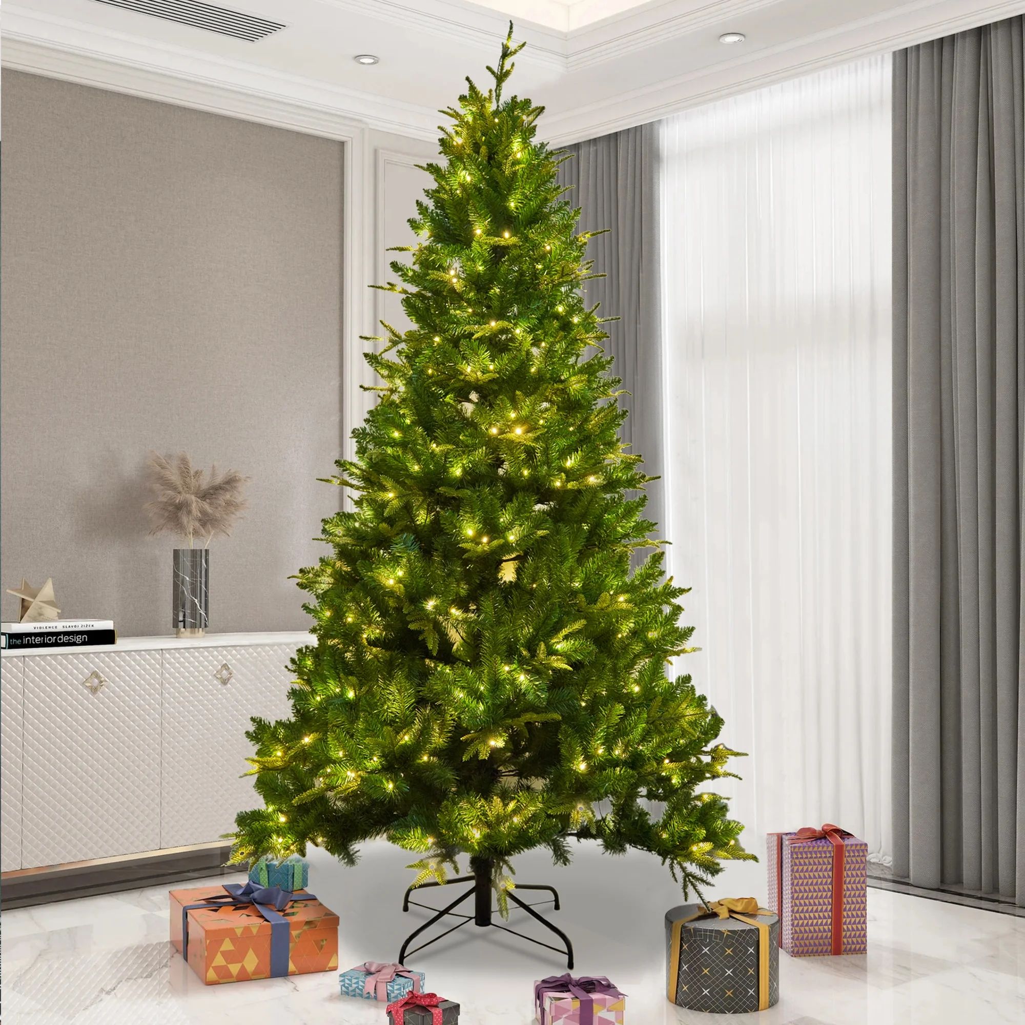 BTMWAY Christmas Trees, 7.5FT Artificial Christmas Tree with Lush 1400 Tips, Christmas Decor Xmas... | Walmart (US)