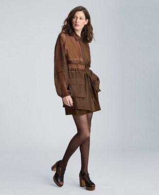 Women's Cinch Waist Sheer Shacket | Macy's