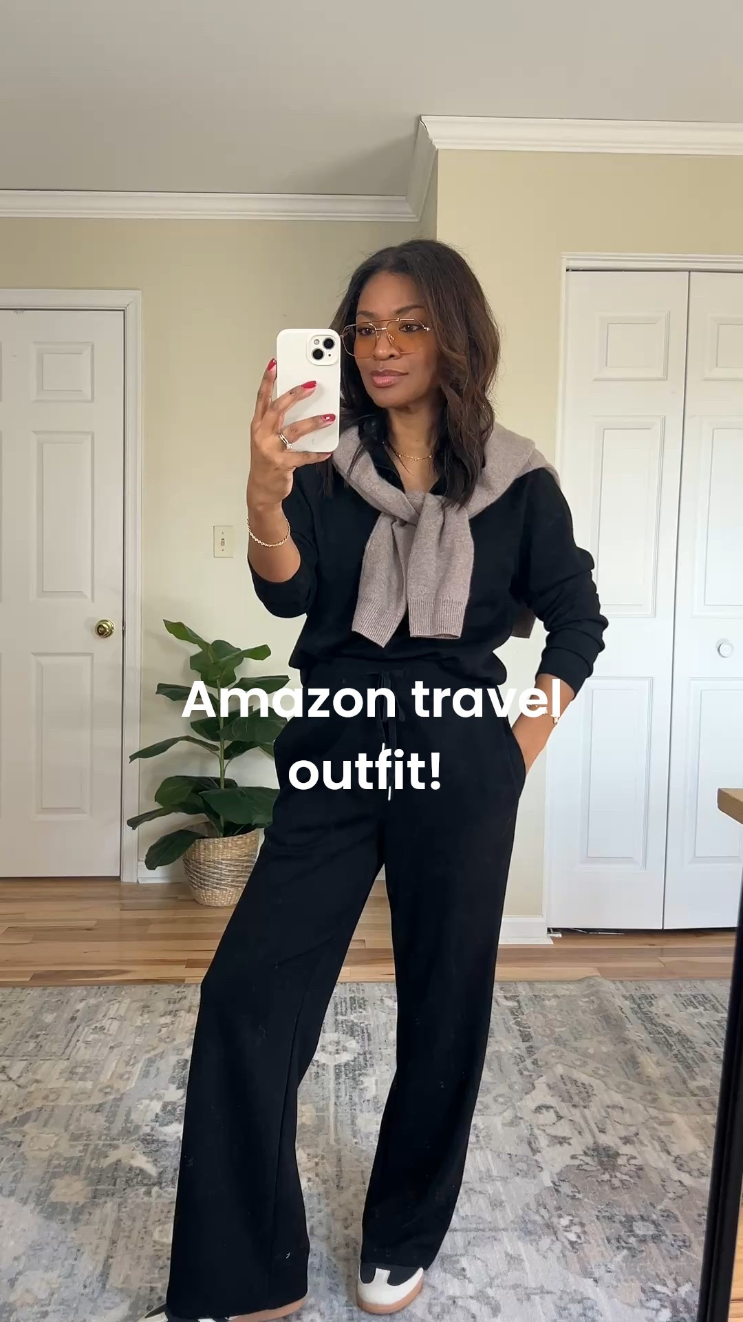 Easy and sooo comfy lounge set! Wearing a small. Layering sweater over. Linking similar sweaters too! 

 #ltkfindsunder100 #ltkover40 #ltkfindsunder50