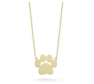 Luminosa Gold Dog Paw Necklace, 14K | QVC