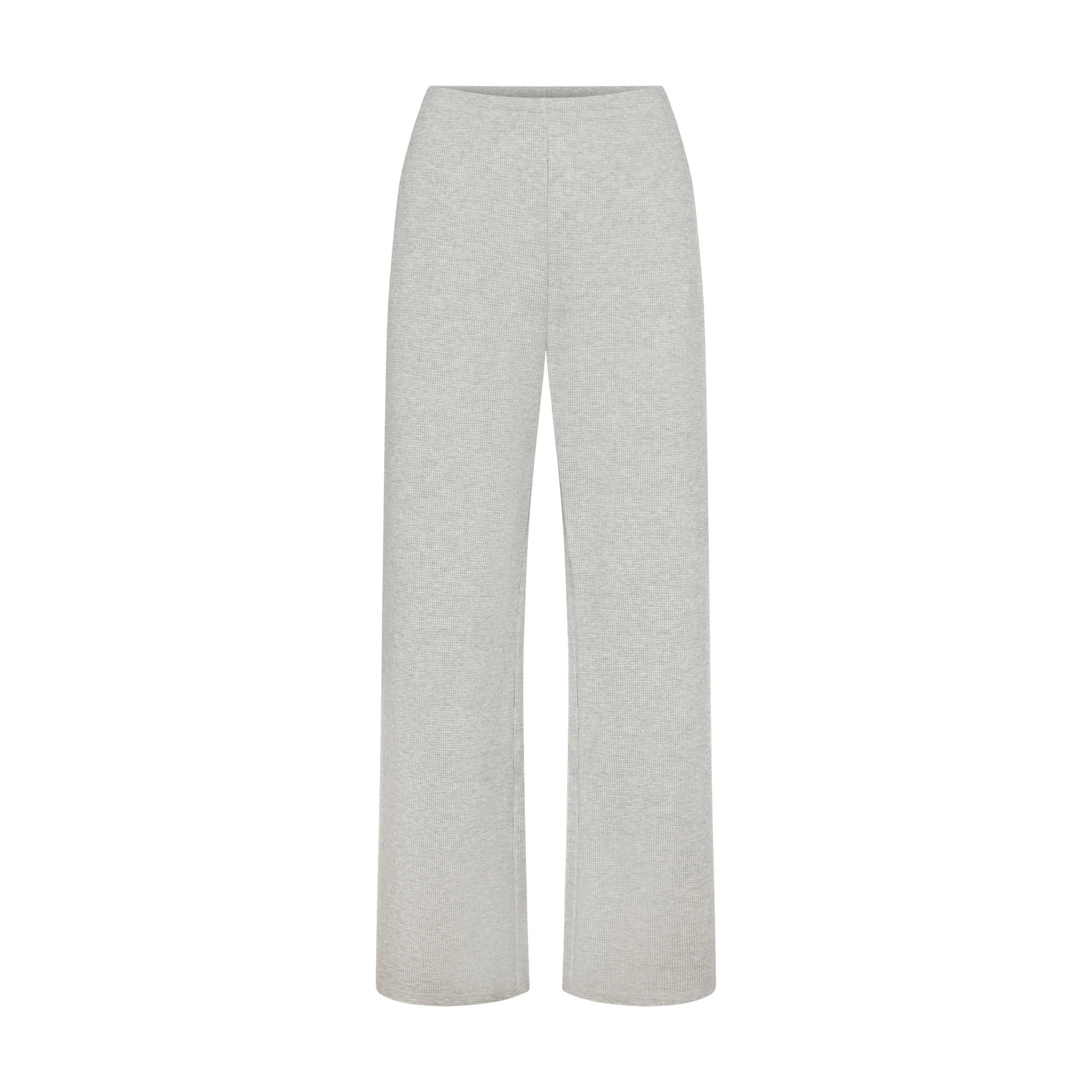 WAFFLE STRAIGHT LEG PANT | LIGHT HEATHER GREY | SKIMS (US)