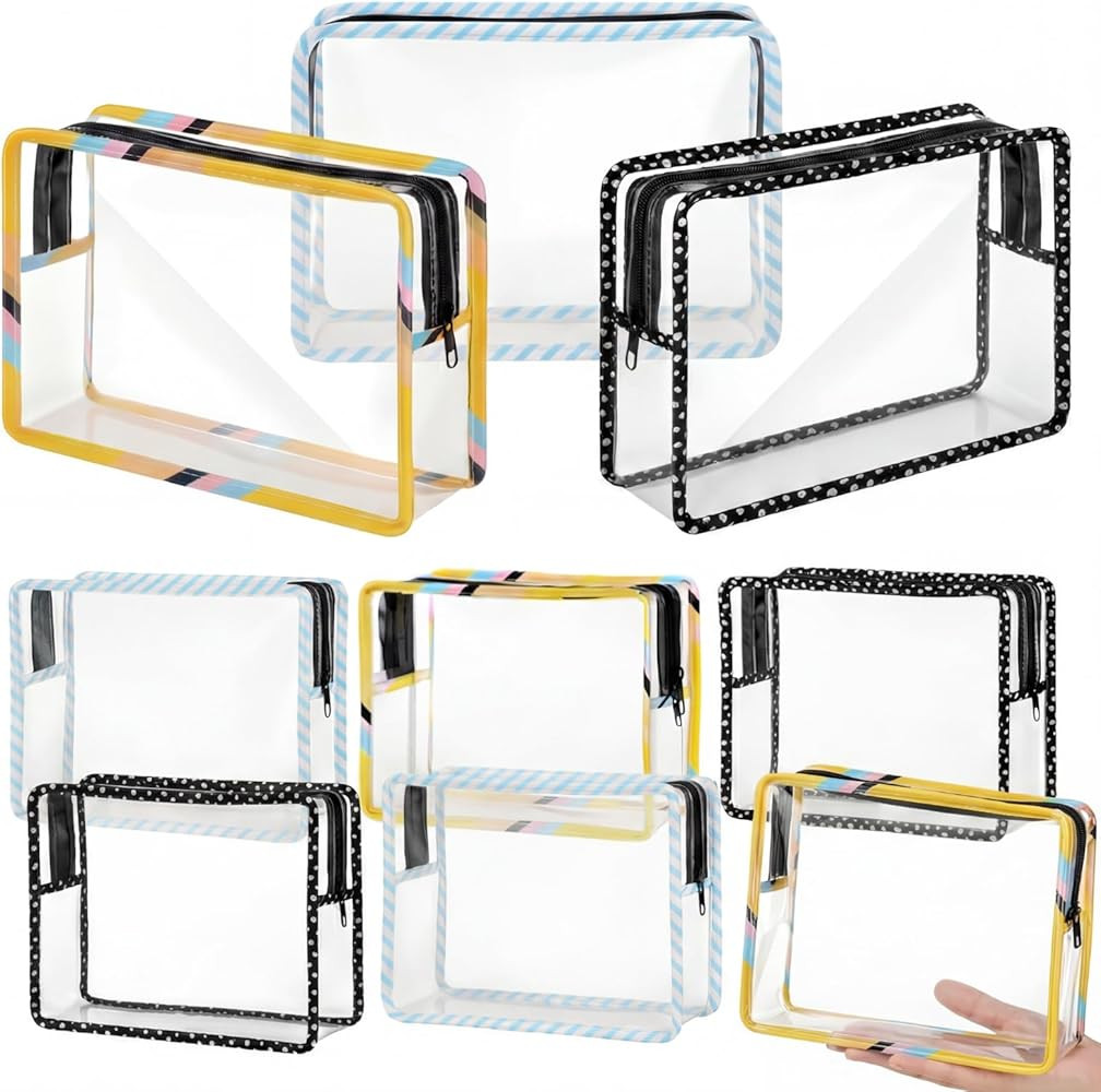 Hillban 6 Pcs Teacher Appreciation Week Gifts Waterproof Clear Makeup Bags Zipper Pouch PVC Porta... | Amazon (US)