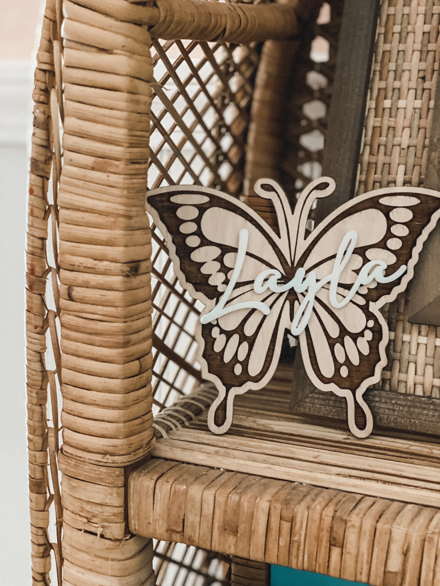 Custom name sign 🦋 this is one of my favorite pieces in the nursery! Custom name wooden sign on a butterfly. Perfect for a name announcement, too!! 

#LTKbaby #LTKbump #LTKfamily