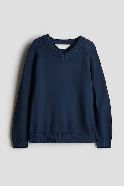 H & M - V-Neck Sweater - Blue | H&M (US + CA)