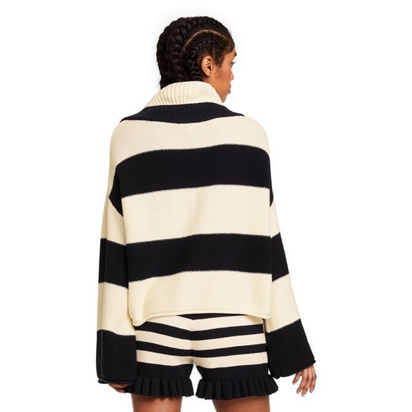 Women's Striped Turtleneck Pullover Sweater - Victor Glemaud x Target Black/White | Target