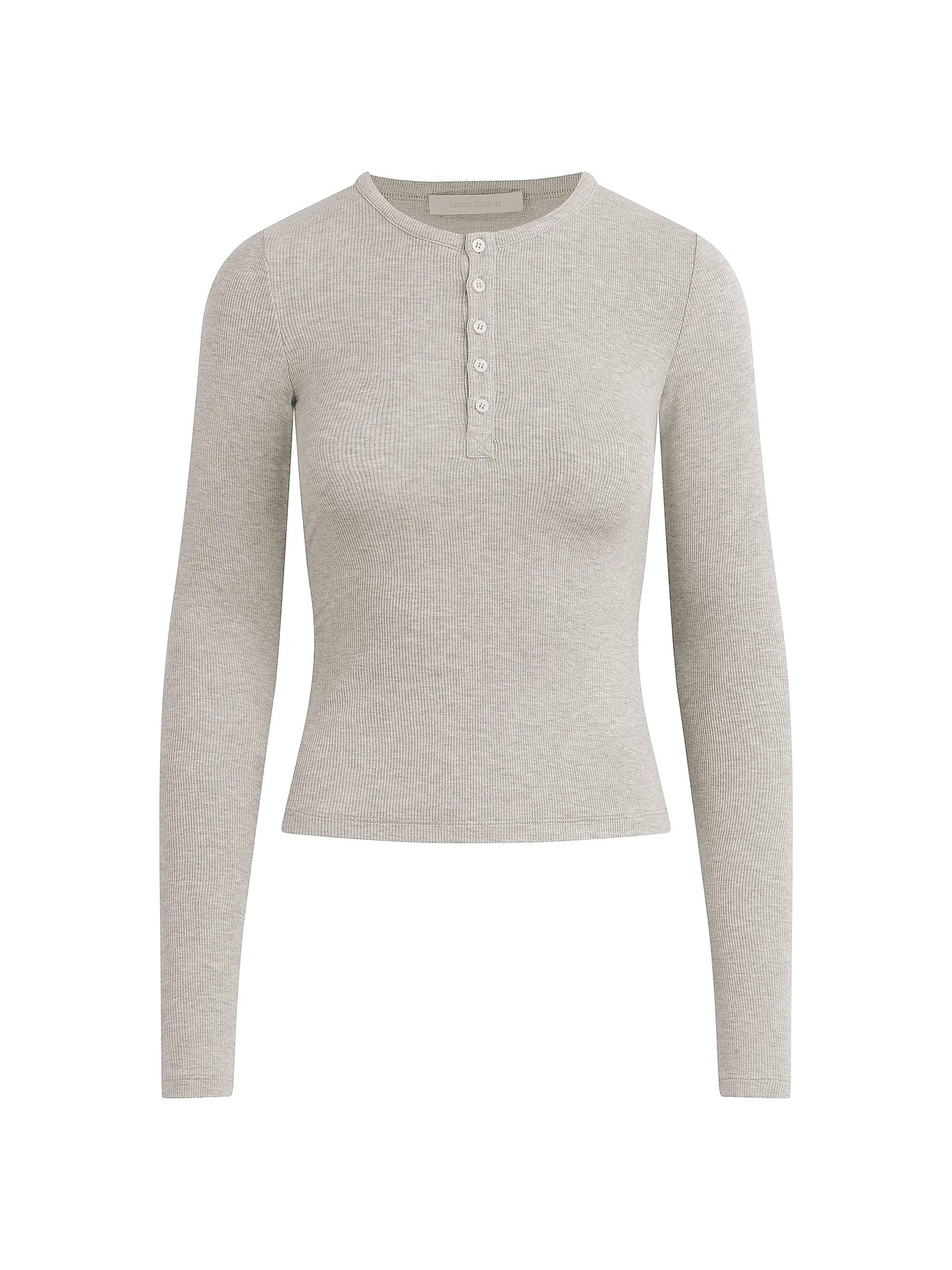 The Ribbed Henley Top | Saks Fifth Avenue