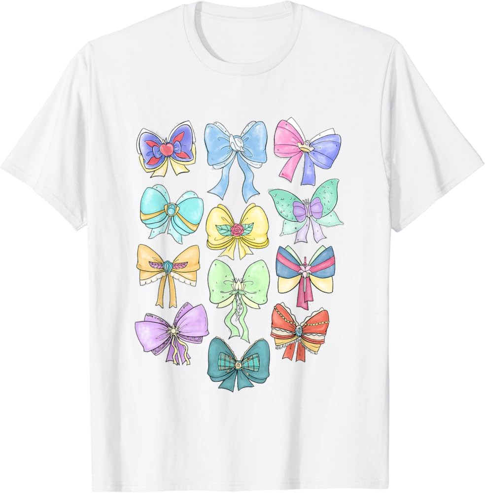 Disney Princess Cute Ribbons And Bows Pastel Colors Logo T-Shirt | Amazon (US)