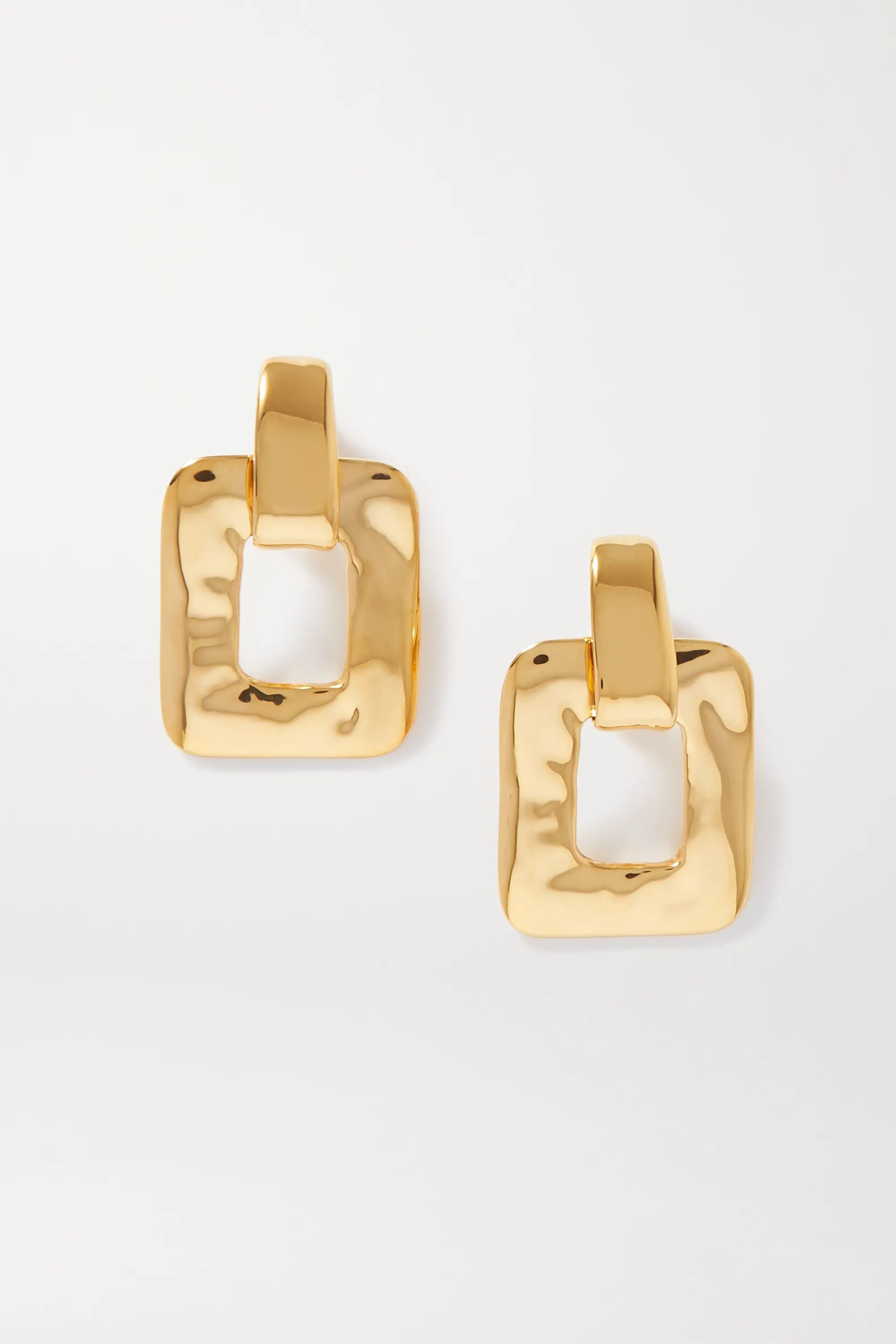 Gold Oversized gold-tone clip earrings | SAINT LAURENT | NET-A-PORTER | NET-A-PORTER (US)