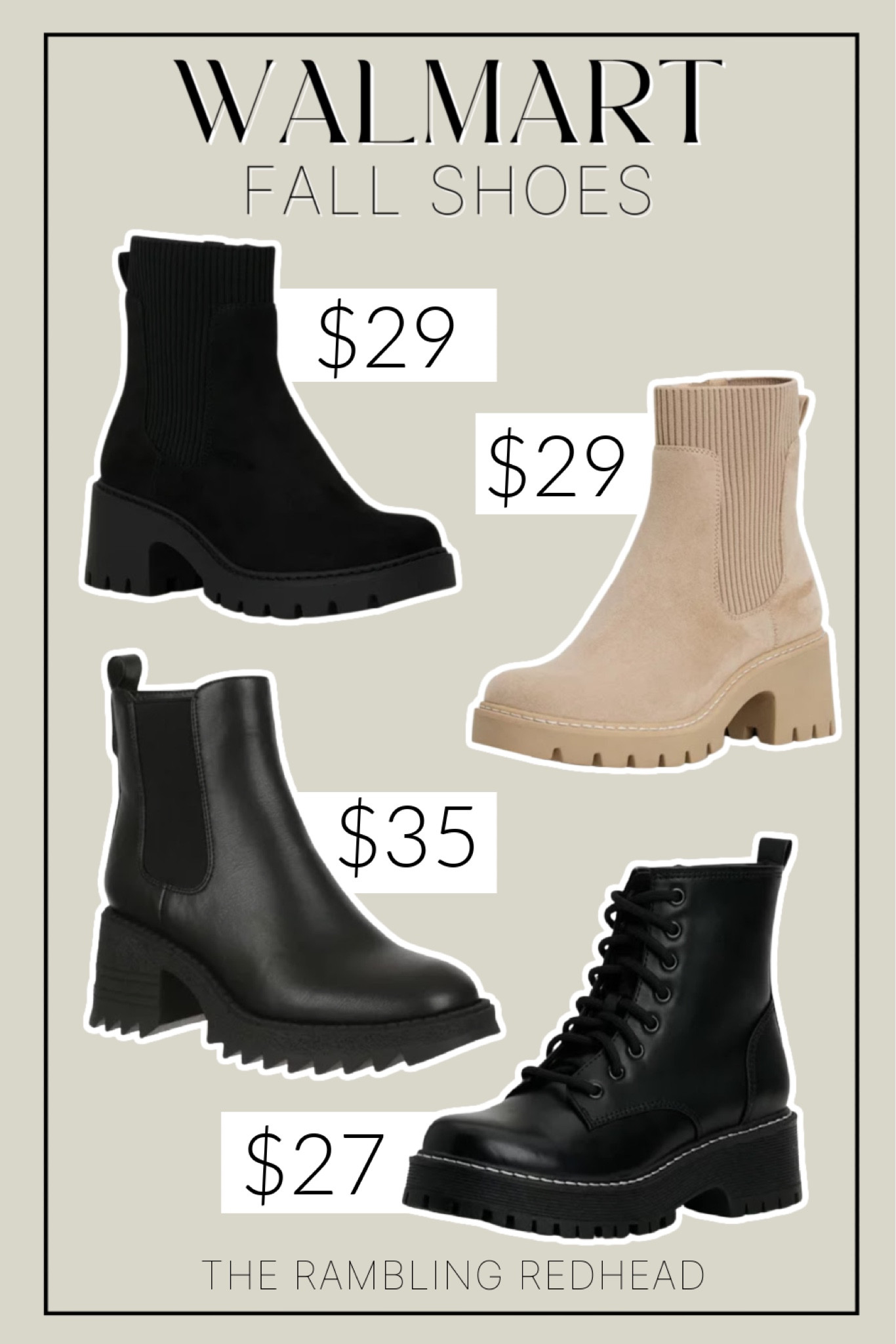 YALL! Even though it’s 100° outside..I’M READY FOR FALL! 😂😍 Walmart has the cutest fall styles right now! I mean look at these boots! I’m especially loving the Chelsea boots with the sock top because they’re so versatile and comfy! 

#walmartpartner #walmartfashion 

#LTKSeasonal #LTKstyletip #LTKunder50