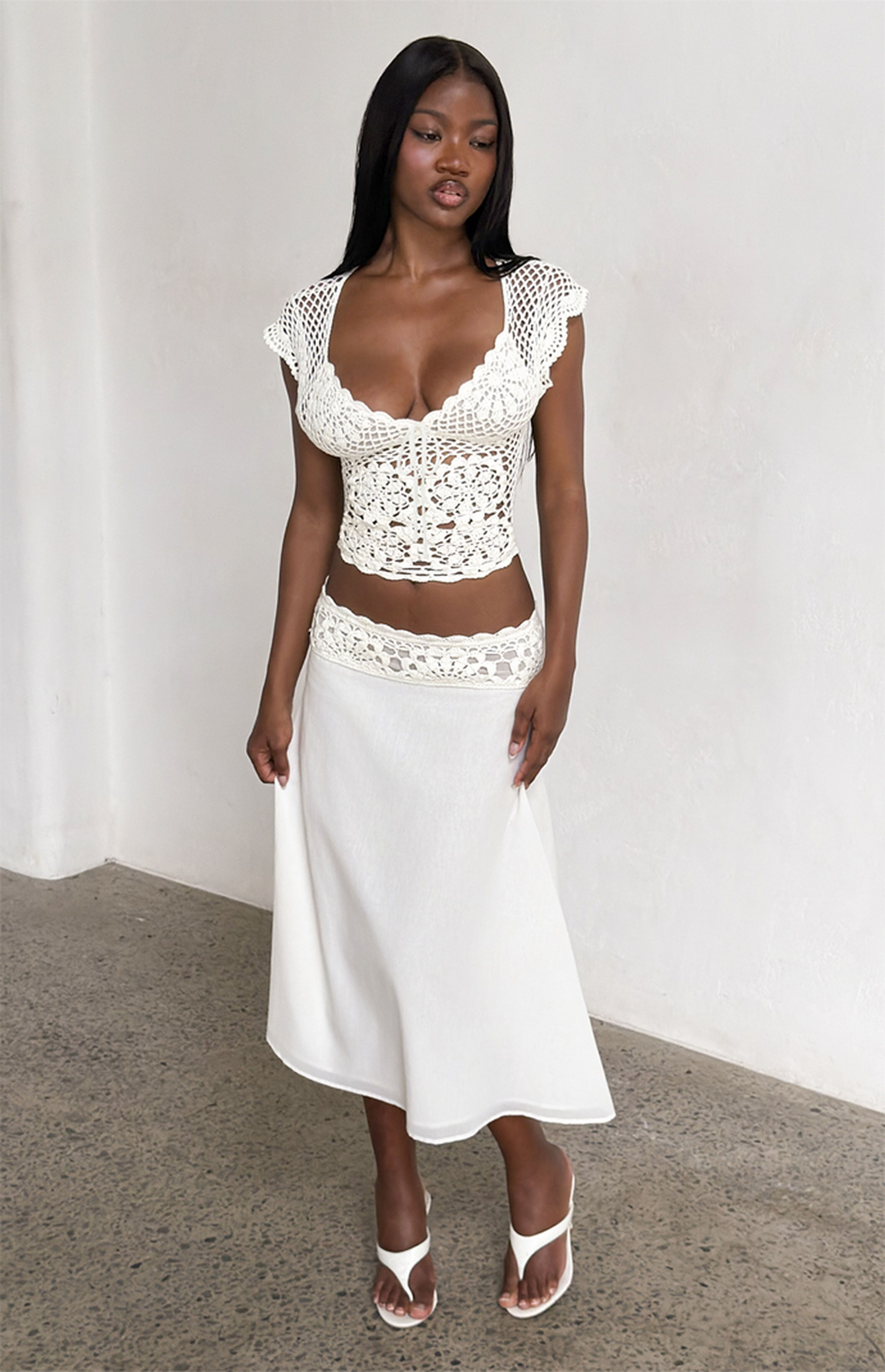 Sasha Crochet Midi Skirt | PacSun