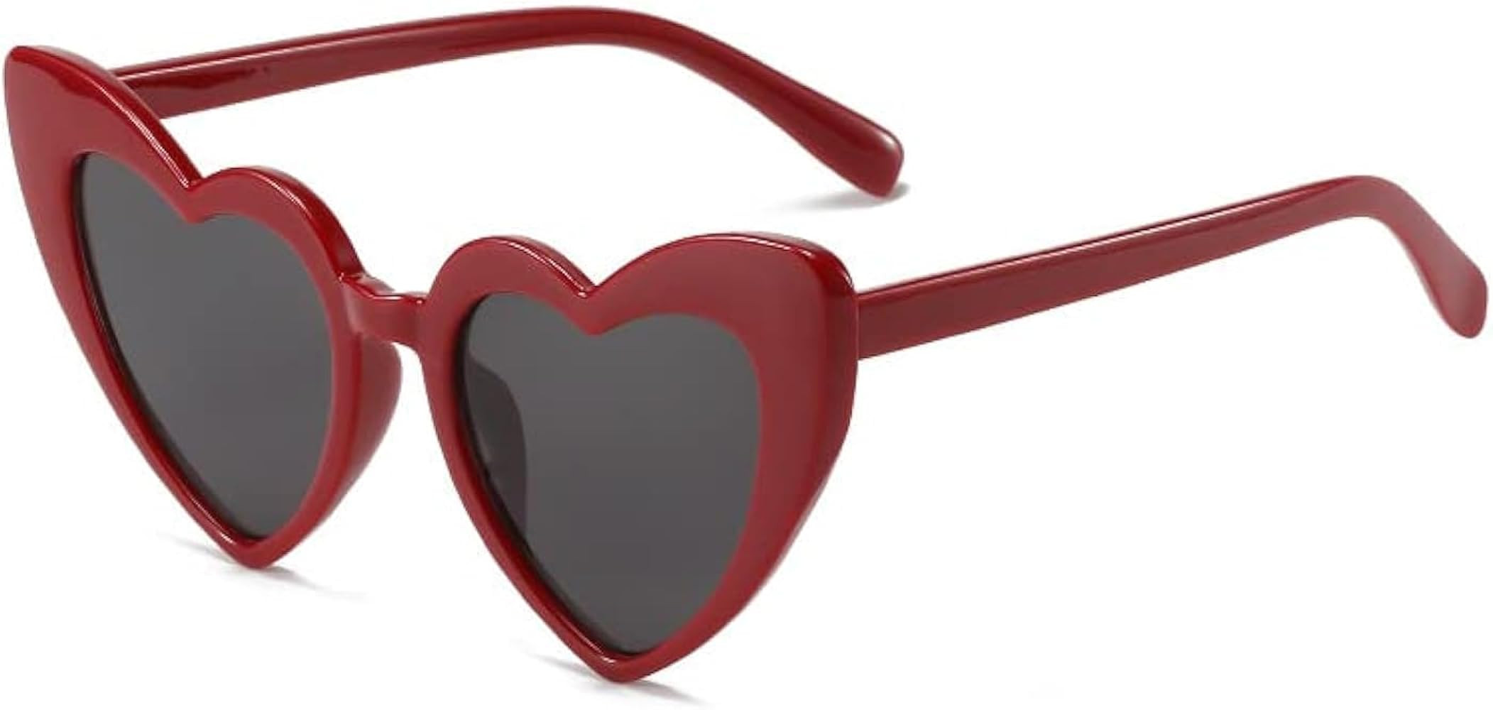 Love Heart Shaped Sunglasses for Women,Vintage Cat Eye Mod Style Retro Glasses | Amazon (US)