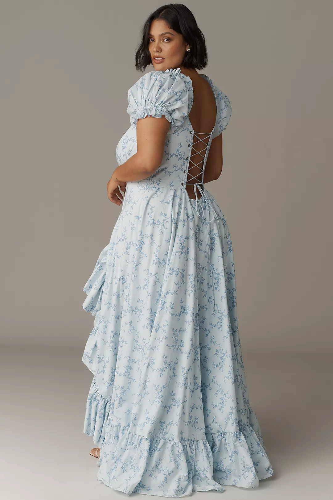 Selkie Foxglove Plus Short-Sleeve Ruffle Maxi Dress | Anthropologie (US)