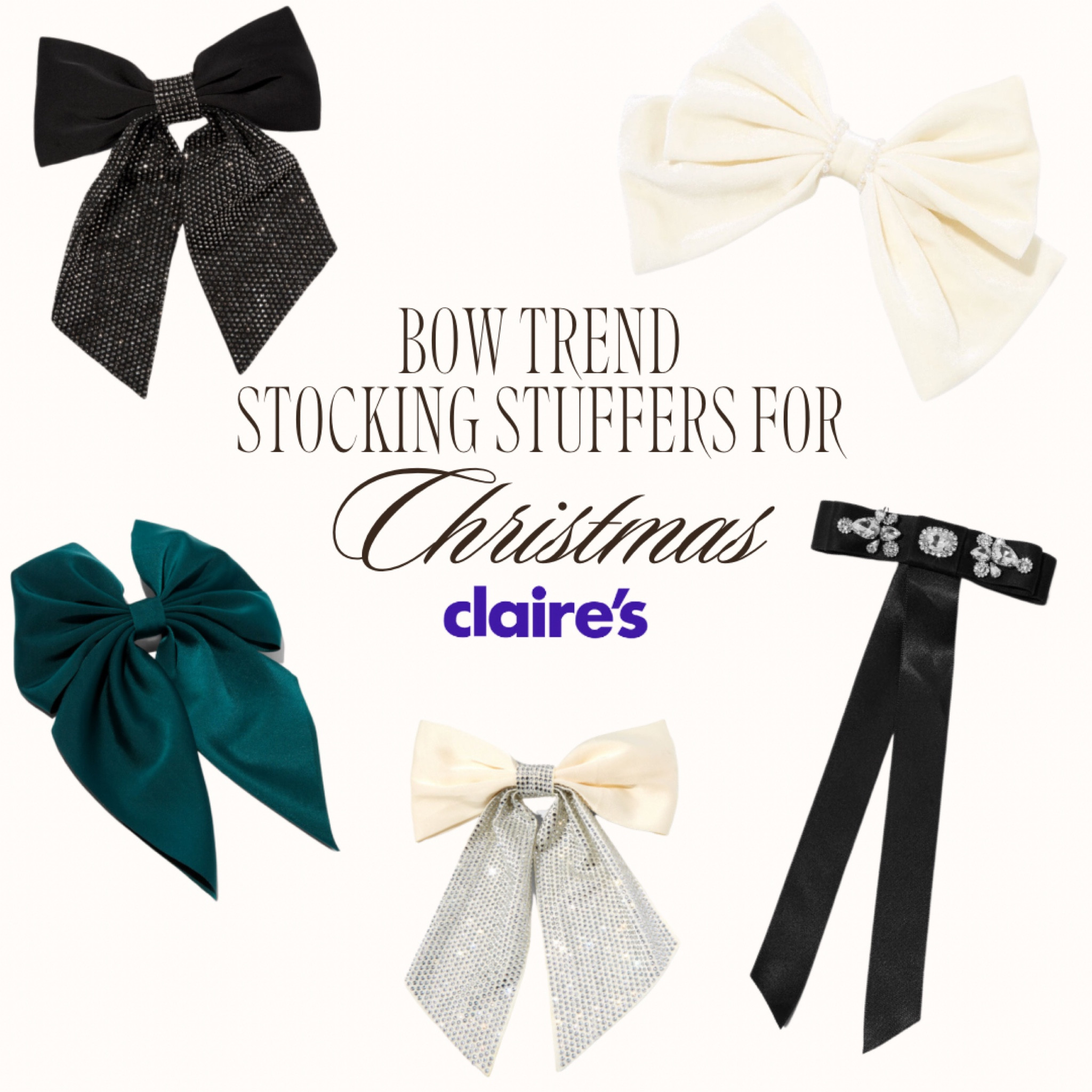 Bow trend stocking stuffers for Christmas all from Claire’s! ✨ all the girlies are wearing them!

#LTKbeauty #LTKHoliday #LTKGiftGuide