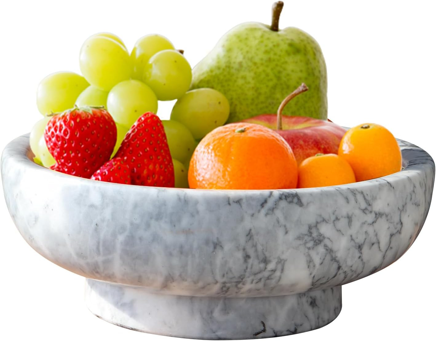 Natural Marble Fruit Bowl for Kitchen Counter, 10.2" Large Luxury Home Decorative Bowl, Modern Pe... | Amazon (US)