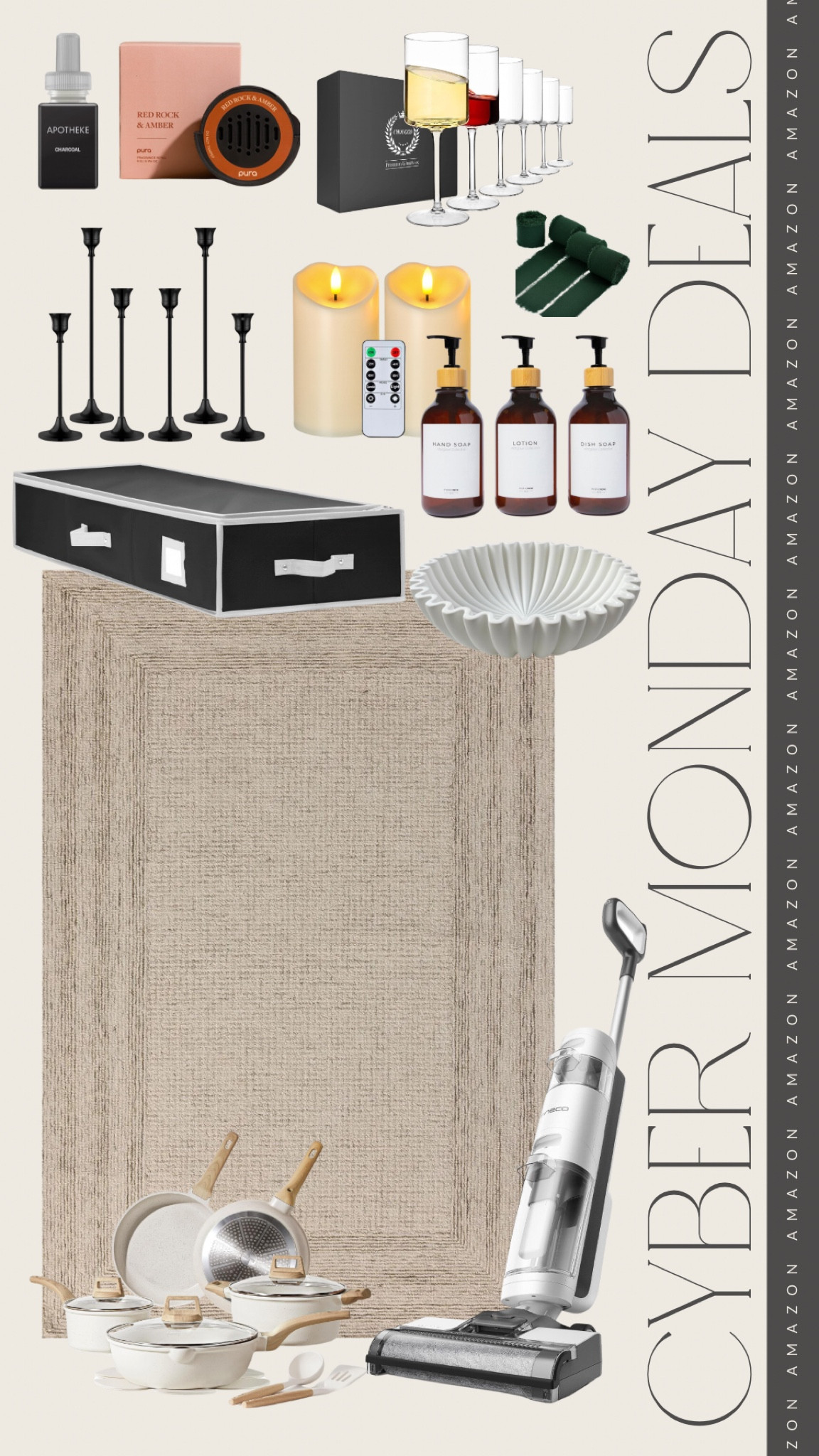 Cyber Monday Deals on Amazon ✨ on things I have & love including a rug, vacuum, cookware, wine glasses, decorative bowl, & more 🤎

#LTKHoliday #LTKHome #LTKCyberWeek