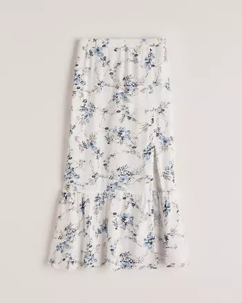 Keepsake Ruffle Hem Midi Skirt | Abercrombie & Fitch (US)