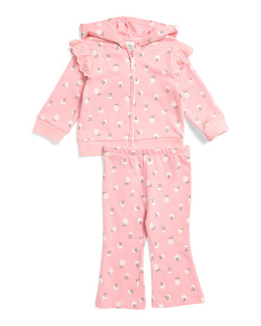 Infant Girls 2pc Daisy Hoodie And Pants Set | TJ Maxx