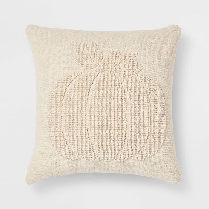 Loop Pumpkin Square Throw Pillow Cream - Threshold&#8482; | Target