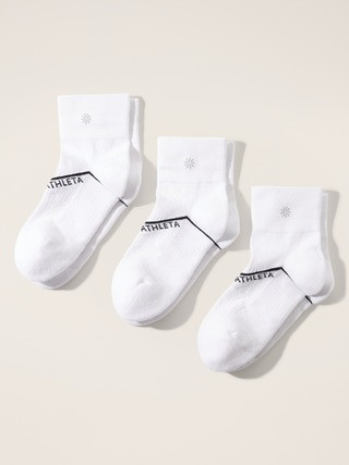 Athleta Everyday Quarter Crew Sock 3-Pack | Athleta