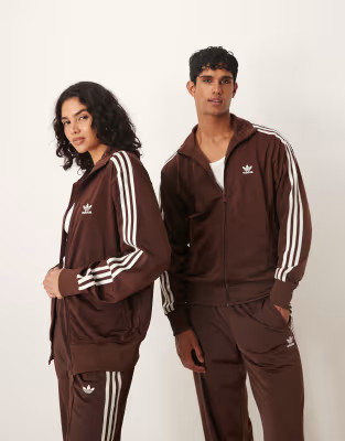 adidas Originals Firebird track top in brown | ASOS | ASOS (Global)