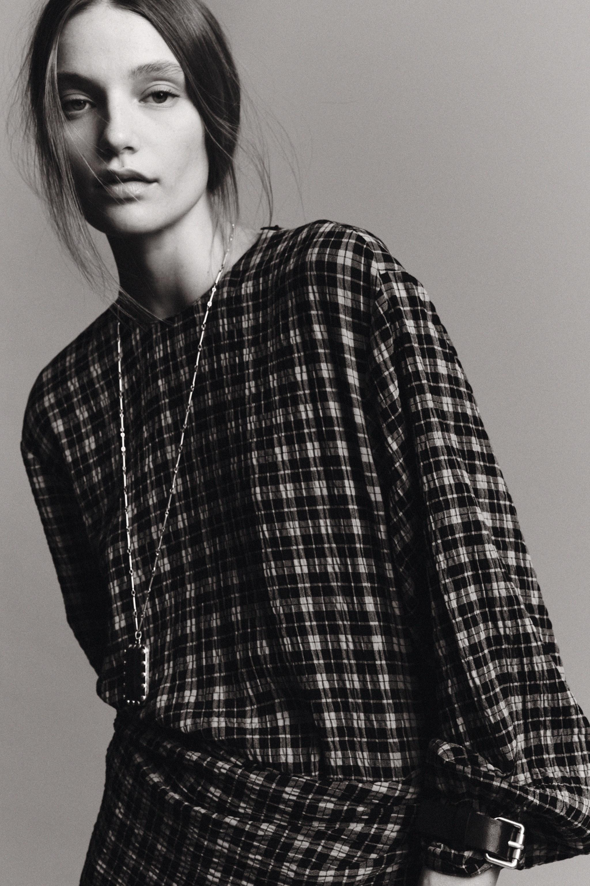 ZW COLLECTION PLAID SCARF SHIRT | Zara US