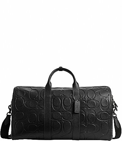 COACH Gotham 45 Maxi Signature Leather Duffle Bag - Black | Dillard's