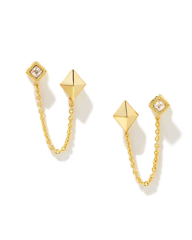 Kinsley Gold Convertible Earring Set in White Crystal | Kendra Scott