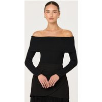 ASTR the Label | Lidia Ribbed Off Shoulder Sweater in Black | Size M | ASTR The Label (US)