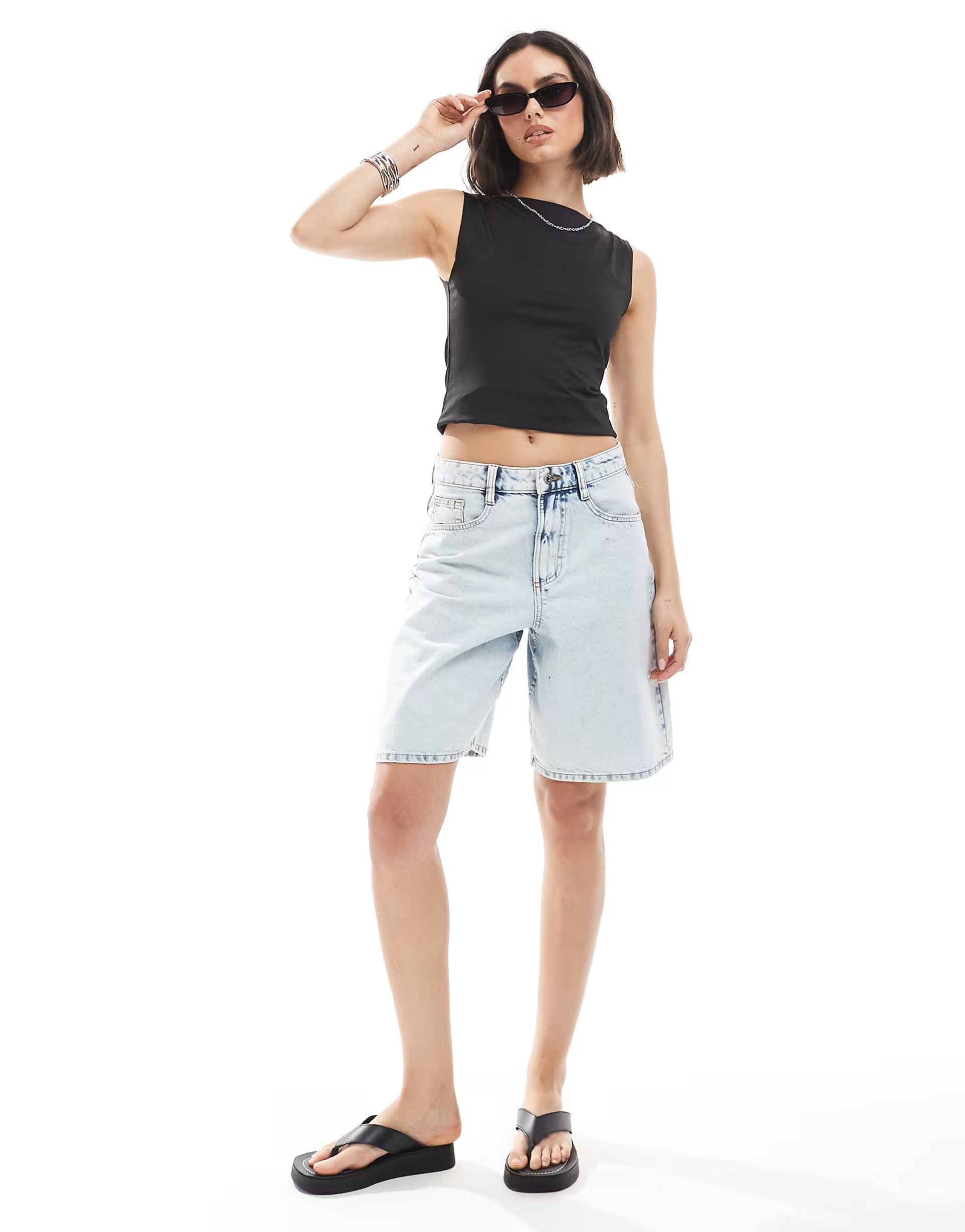 Weekday Annie boat neck tank top in black | ASOS | ASOS (Global)