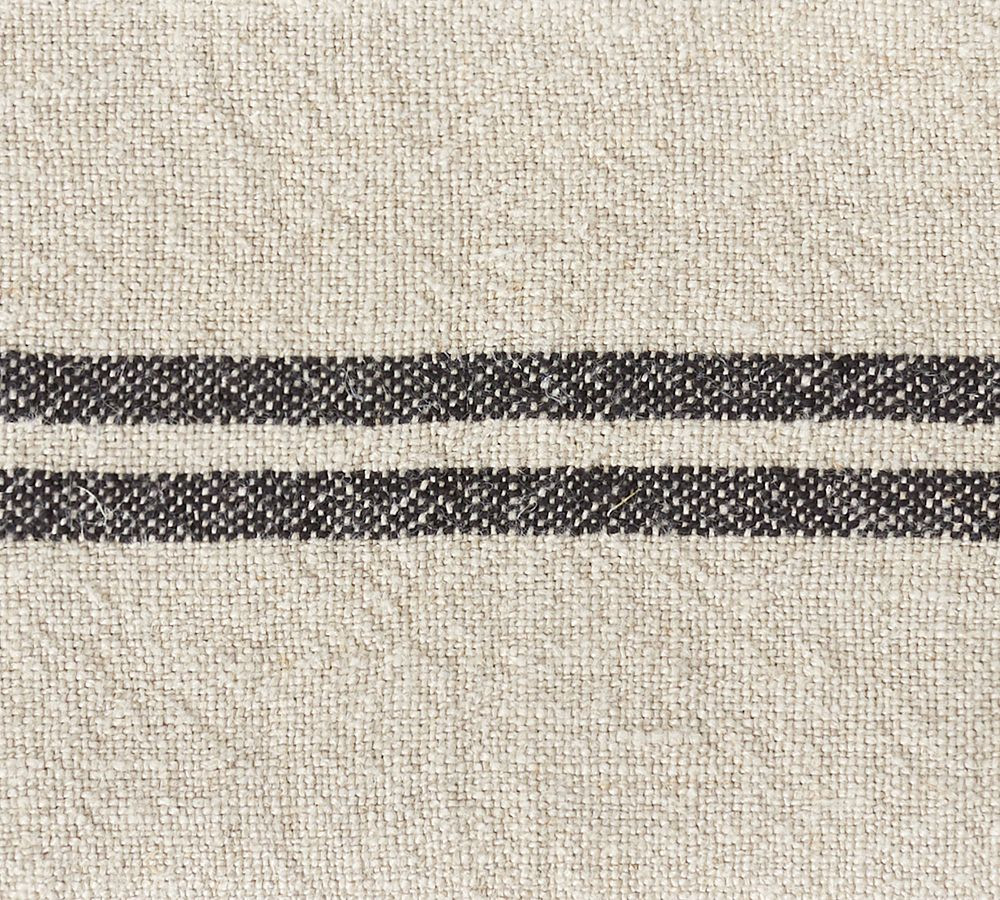 Caravan Vintage Stripe Linen Tea Towel, Set of 2 - Black Stripe | Pottery Barn (US)