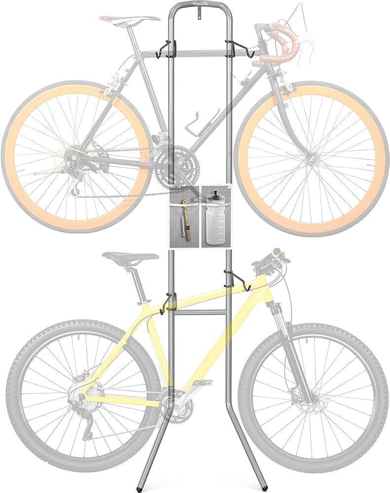Simple Houseware Gravity Wall 2 Bike Storage Rack, Grey | Amazon (US)