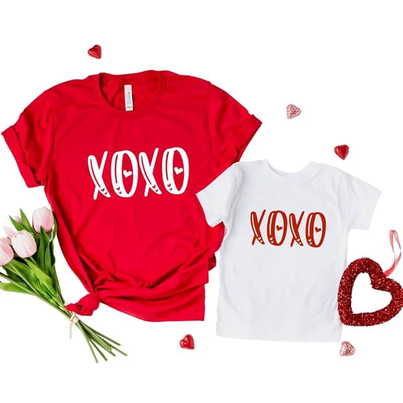 Xoxo Mommy And Me Matching Outfits For Valentines Day, Cute Mommy And Me Valentine Shirts, Matchi... | Amazon (US)