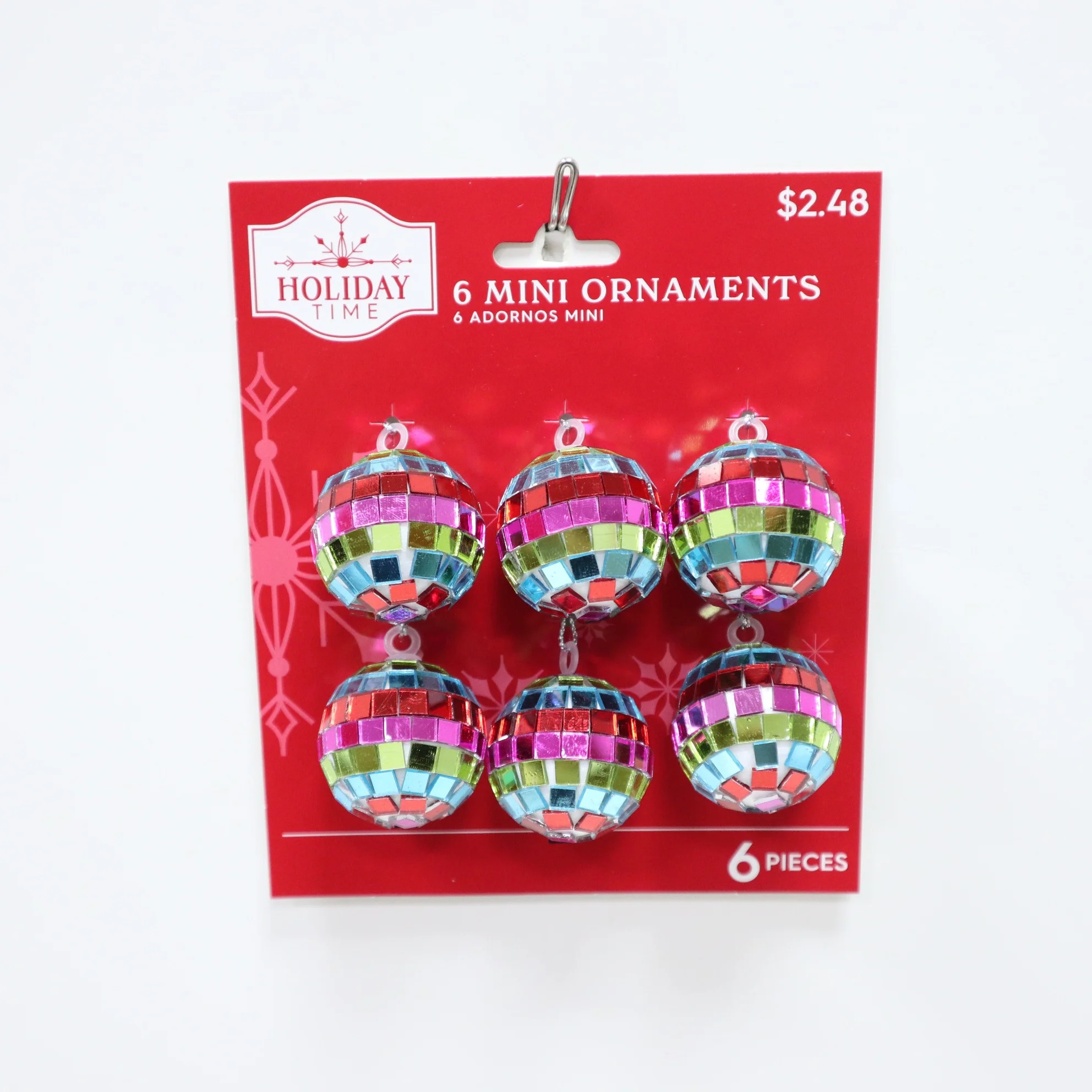 Multi-Color Mirror Disco Ball Ornaments, 6 Count, by Holiday Time - Walmart.com | Walmart (US)