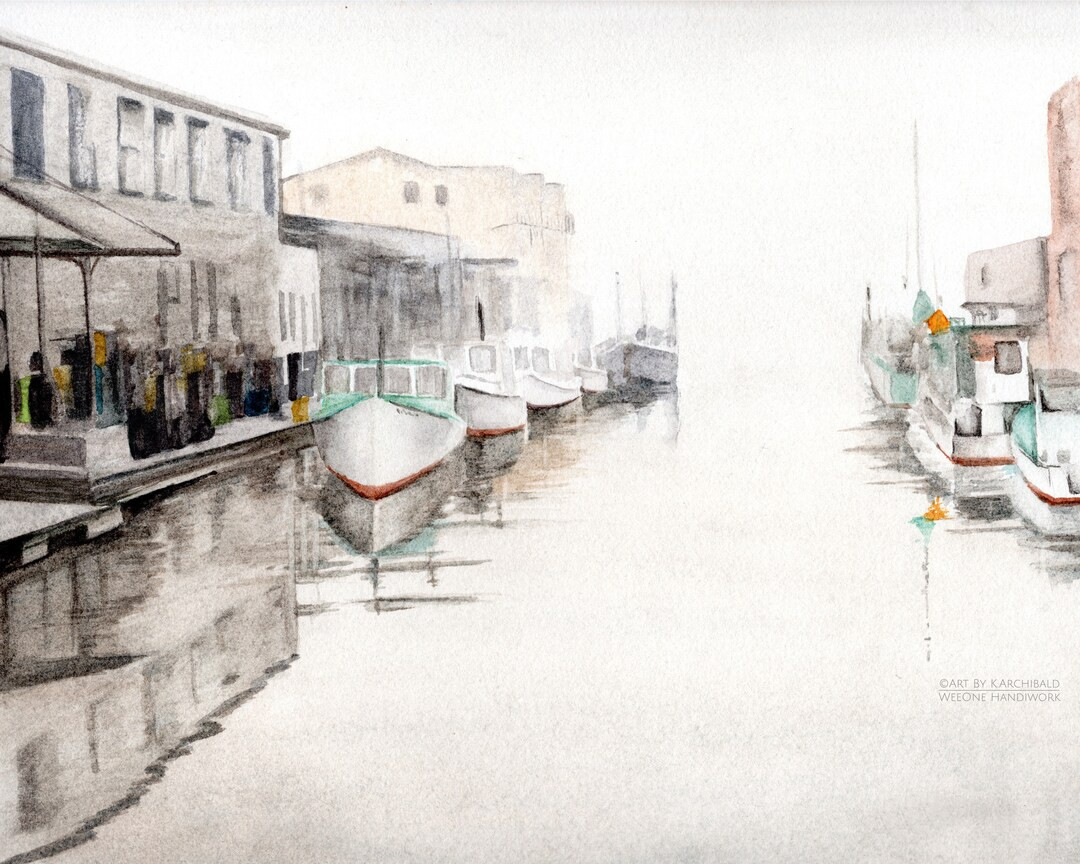Foggy Old Port Portland Maine - Etsy | Etsy (US)