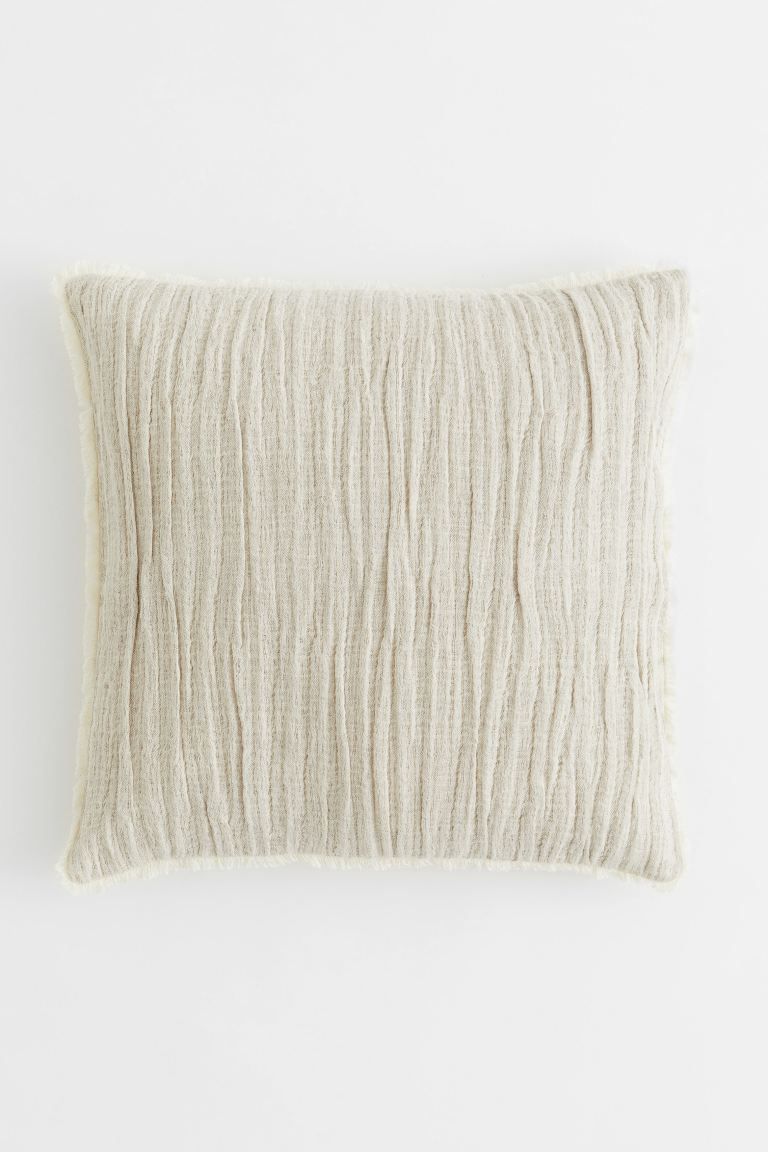 Crinkled linen-blend cushion cover | H&M (UK, MY, IN, SG, PH, TW, HK, KR)