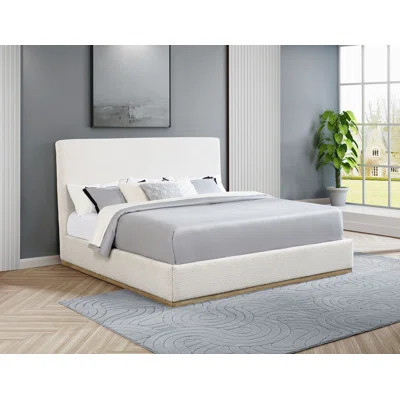Knox Upholstered Queen Panel Bed Cream | Wayfair North America