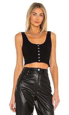 Free People Hailey's Henley Tank in Black from Revolve.com | Revolve Clothing (Global)