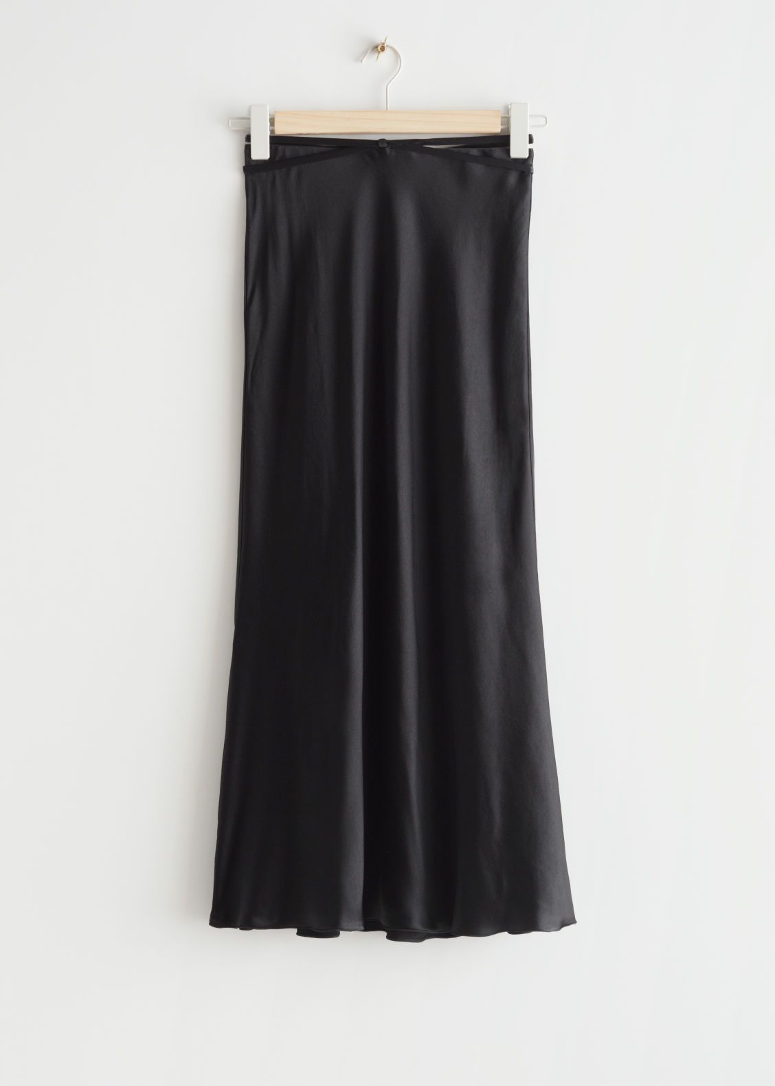 Satin Midi Skirt - Black | & Other Stories (EU + UK)