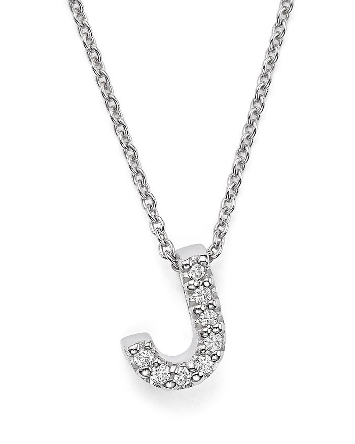 18K White Gold "Love Letter" Initial Pendant Necklace with Diamonds, 16" | Bloomingdale's (US)
