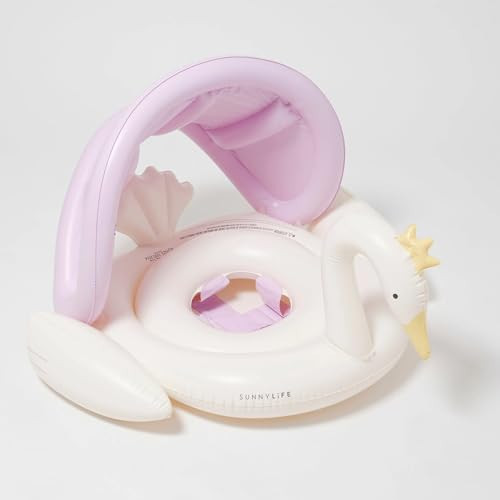 SUNNYLiFE Baby Float - Princess Swan Multi. Designed for Babies Aged 1-2 or 24-33lbs. with Removable Sun Canopy, Soft Leg Supports and Inflatable Head Rest for Comfort. Durable Non-Toxic PVC | Amazon (US)