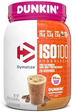 Dymatize ISO100 Hydrolyzed 100% Whey Isolate Protein Powder in Dunkin' Cappuccino Flavor, 25g Pro... | Amazon (US)