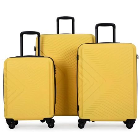 Travelhouse 3 Piece Luggage Set Hardshell Lightweight Suitcase with TSA Lock Spinner Wheels 20in24in28in.(Yellow)

#LTKFind #LTKxNSale #LTKtravel