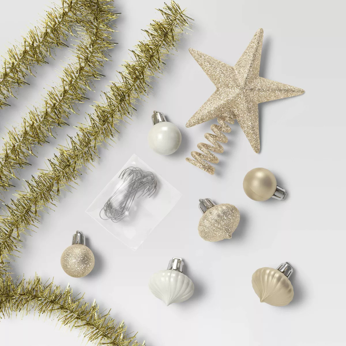 15pc Mini Artificial Christmas Tree and Trimming Kit - Wondershop™ White/Champagne/Gold | Target