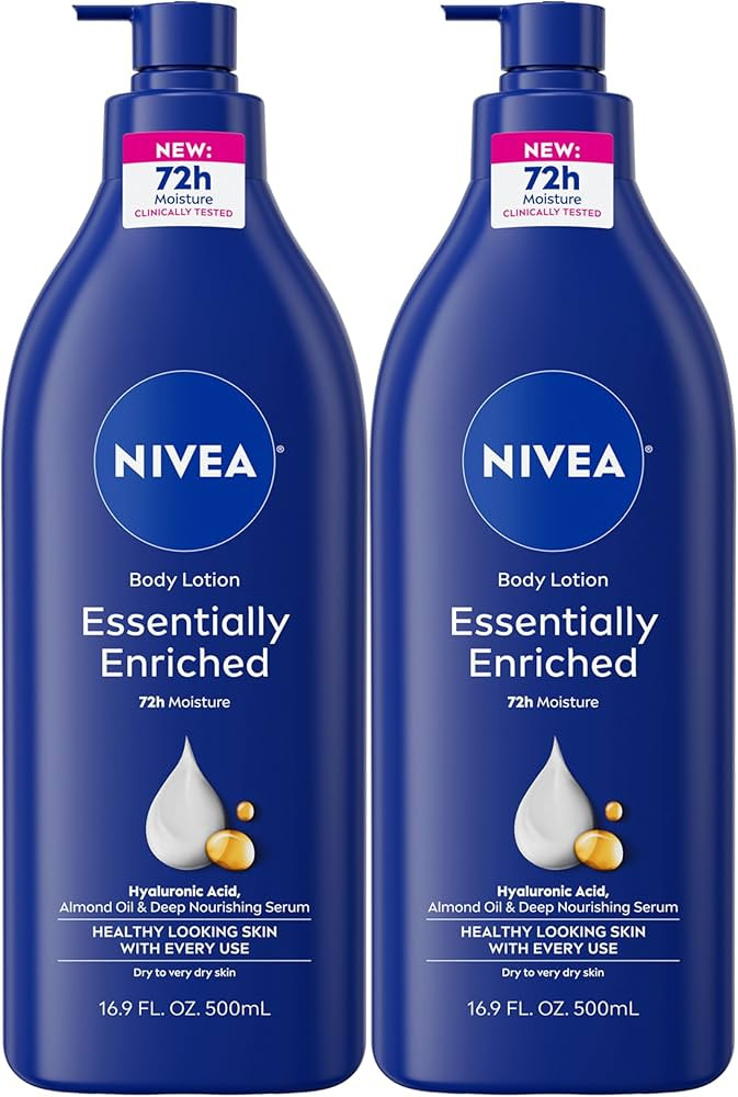 NIVEA Essentially Enriched Body Lotion for Very Dry Skin with Hyaluronic Acid, Almond Oil and Dee... | Amazon (US)