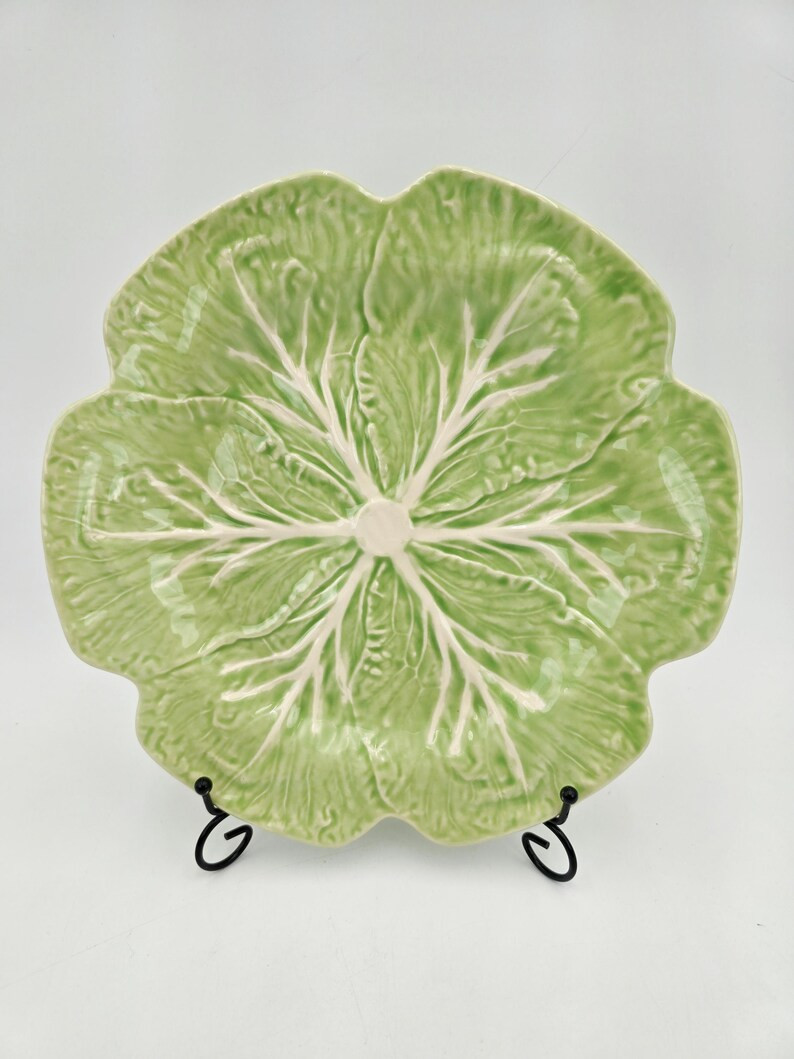 Bordallo Pinheiro Green Cabbage Leaf Charger Plate 12 Made in Portugal, Vintage Style Table Decor... | Etsy (US)