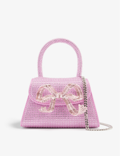 Womens Pink Hot Fix Micro Cotton and Silk-blend Cross-body bag 10x13cm | Selfridges