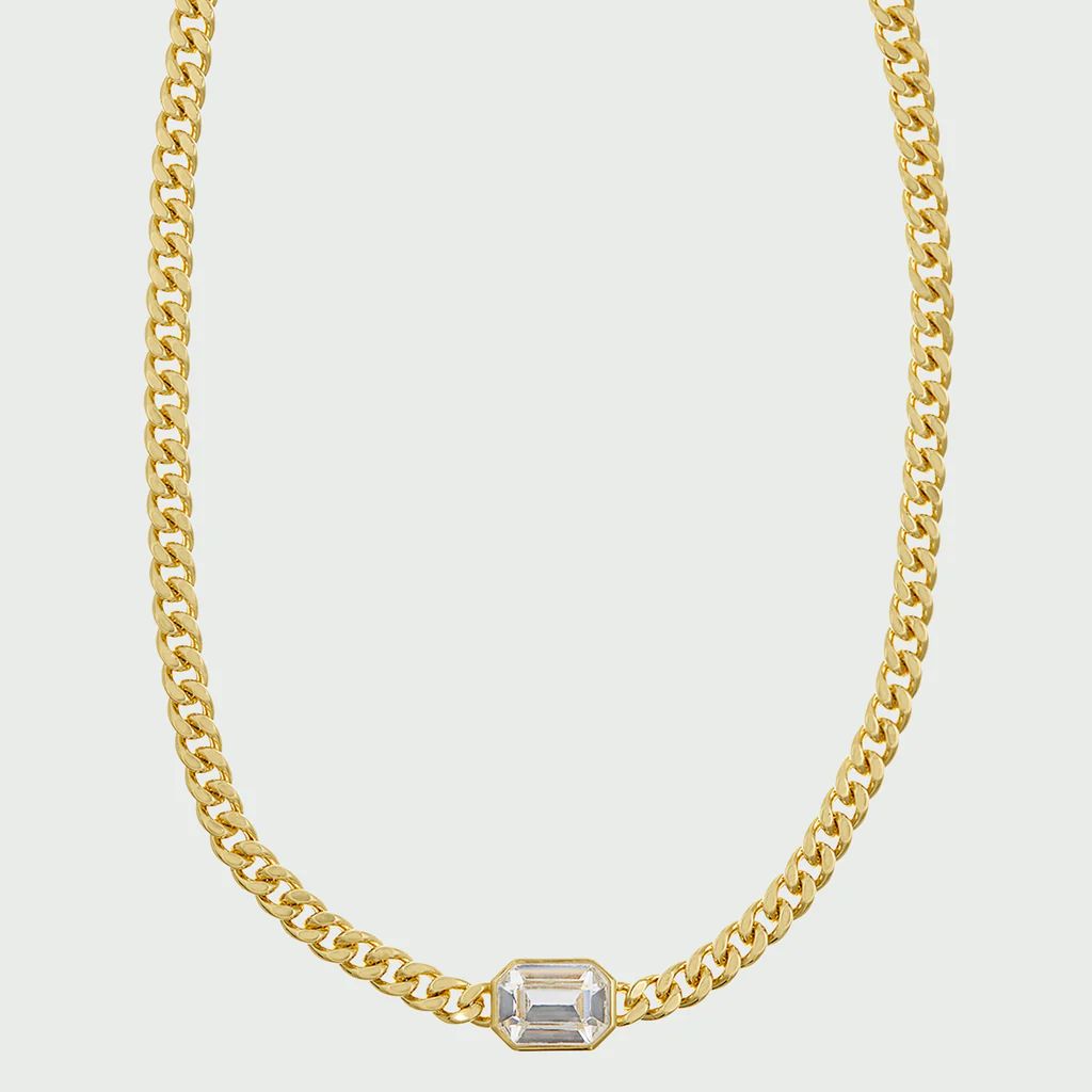 Statement Octagon Crystal Chain Necklace | Orelia
